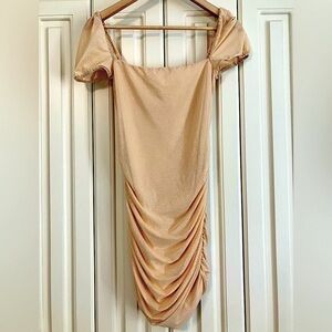 Lucy In The Sky Sparkly Short-Sleeved Ruched‎ Short-Sleeved Mini Dress Size Med